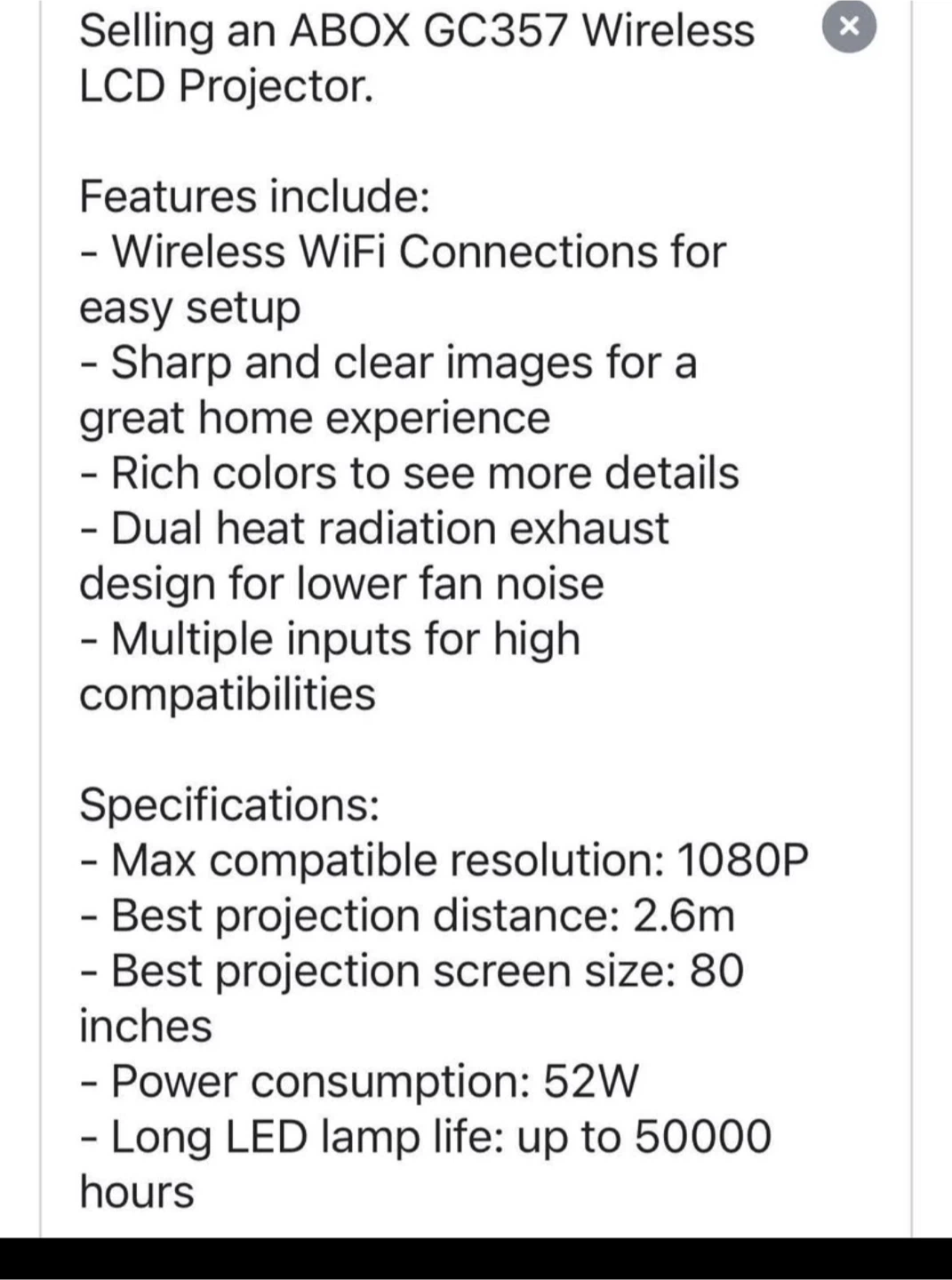 ABOX GC357 Wireless LCD Projector - photo 3