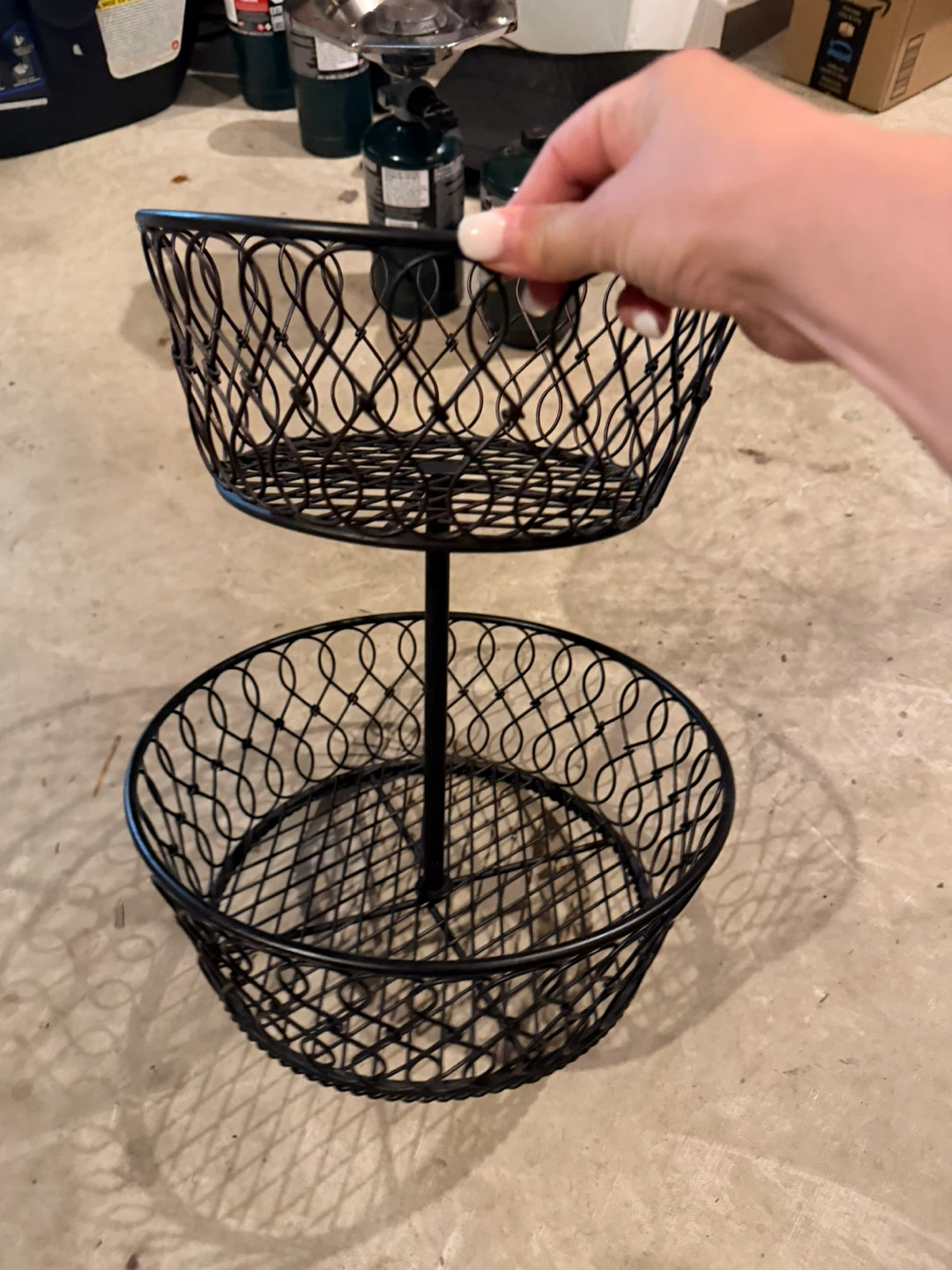 Black Two-Tier Wire Fruit Basket - photo 2