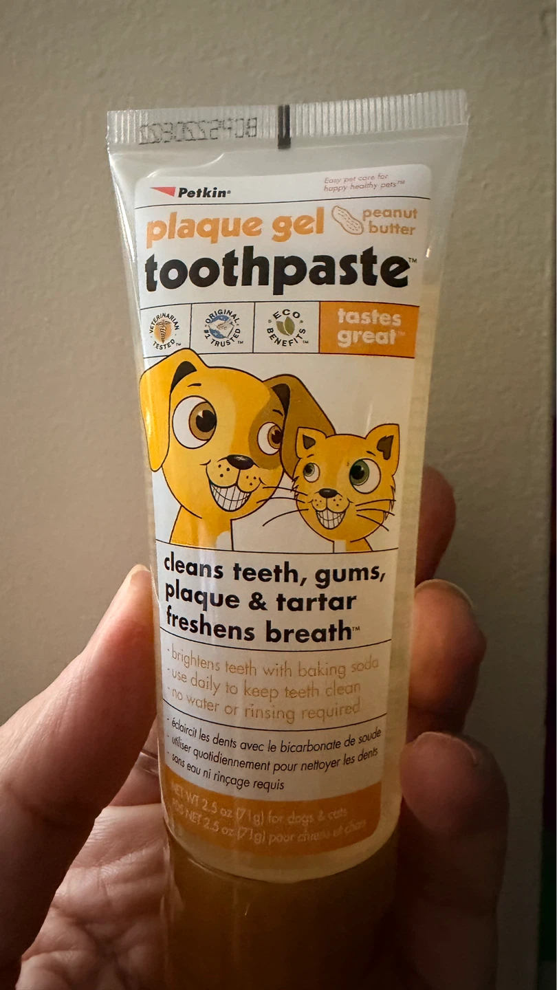 BRAND NEW Petkin Plaque Gel Toothpaste Peanut Butter Flavor ⚽