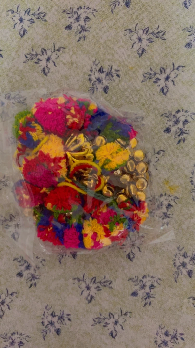 ⚽ Colorful Pom Pom Charms with Bells