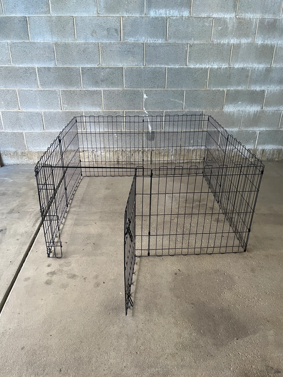 Black Metal Dog Playpen Crate Fence