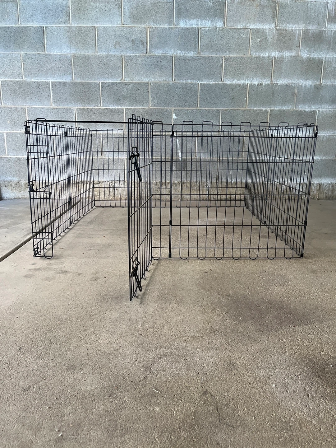 Black Metal Dog Playpen Crate Fence - photo 2