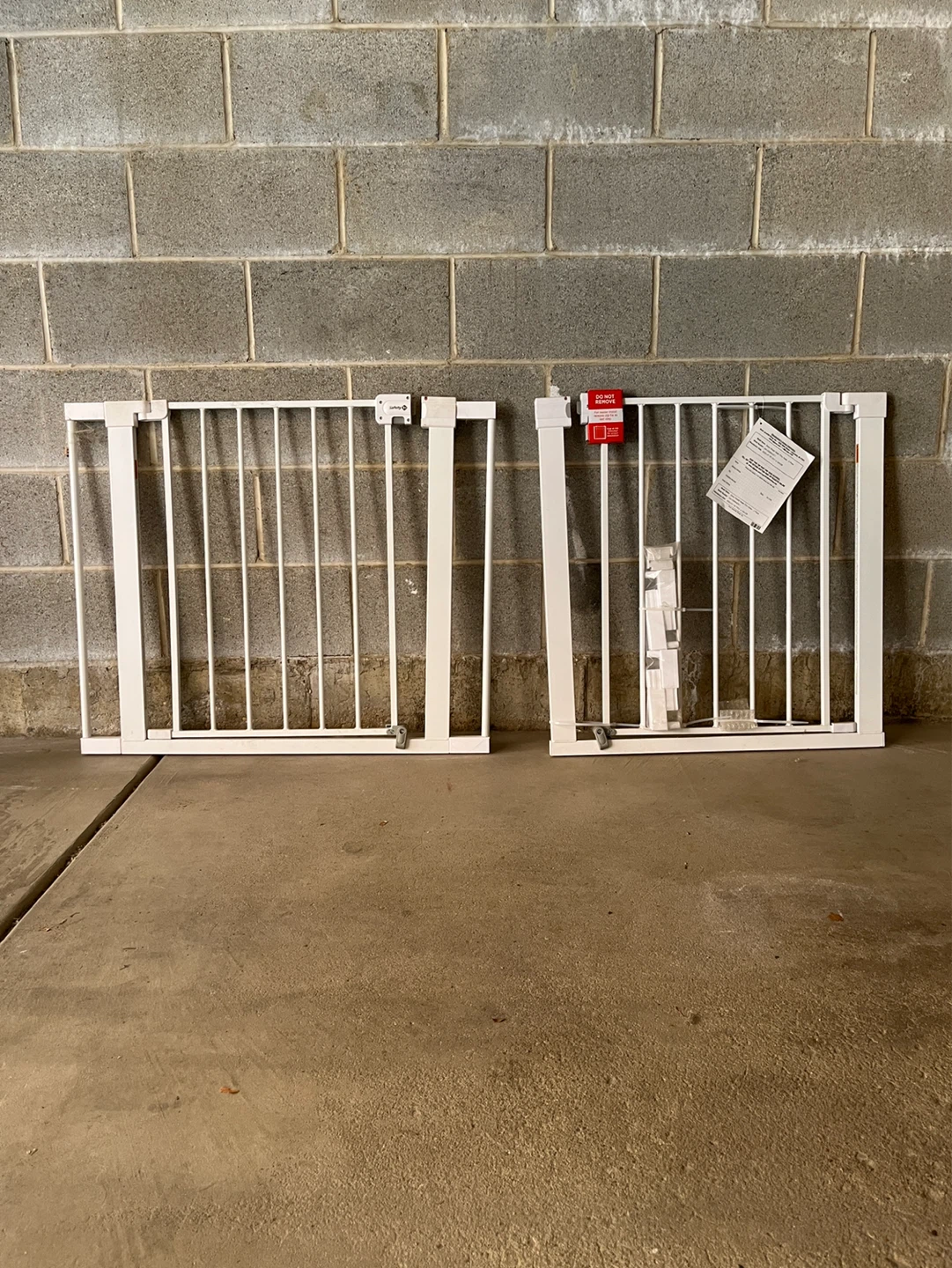 2 White Metal Baby Safety Gates