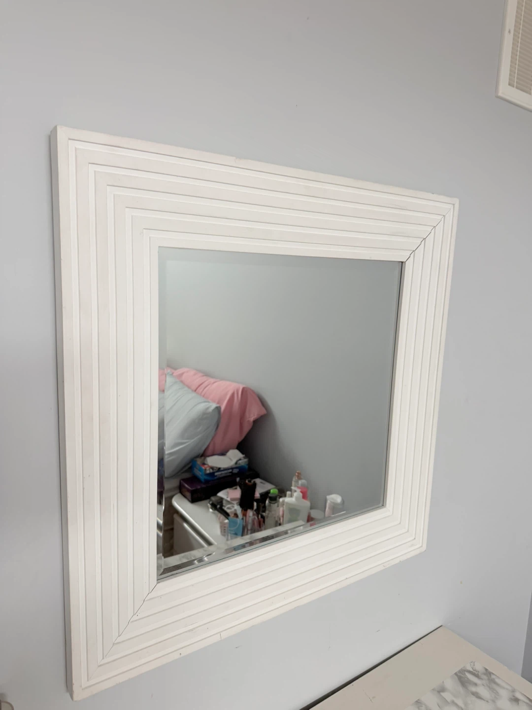 White Vanity Desk with Mirror - photo 2