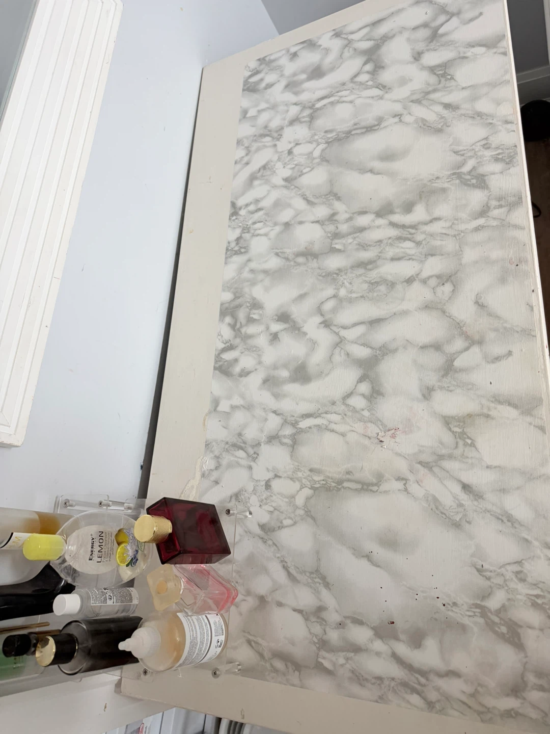 White Vanity Desk with Mirror - photo 3