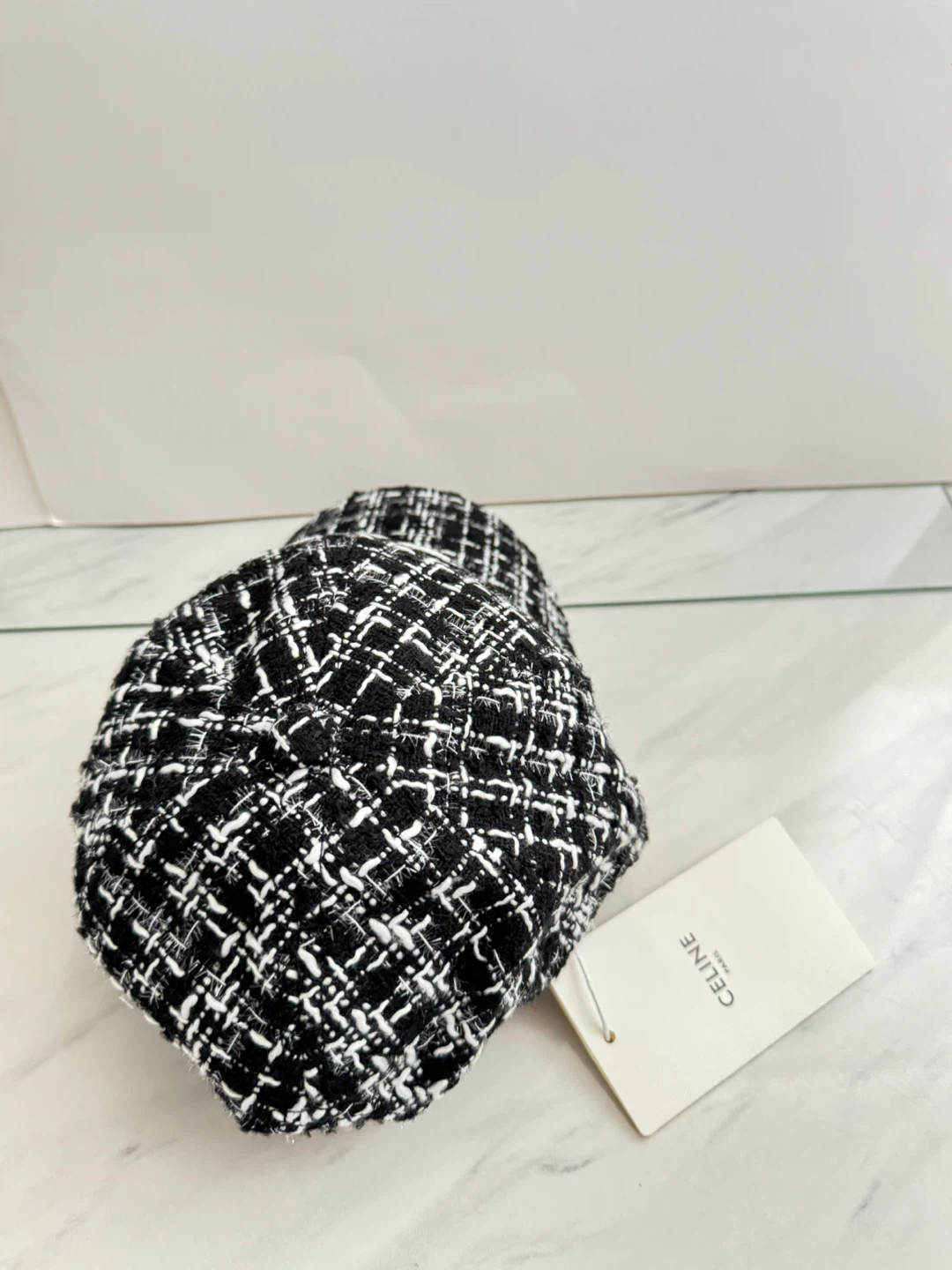 Inspired by Celine Black & White Tweed Baseball Cap - photo 3