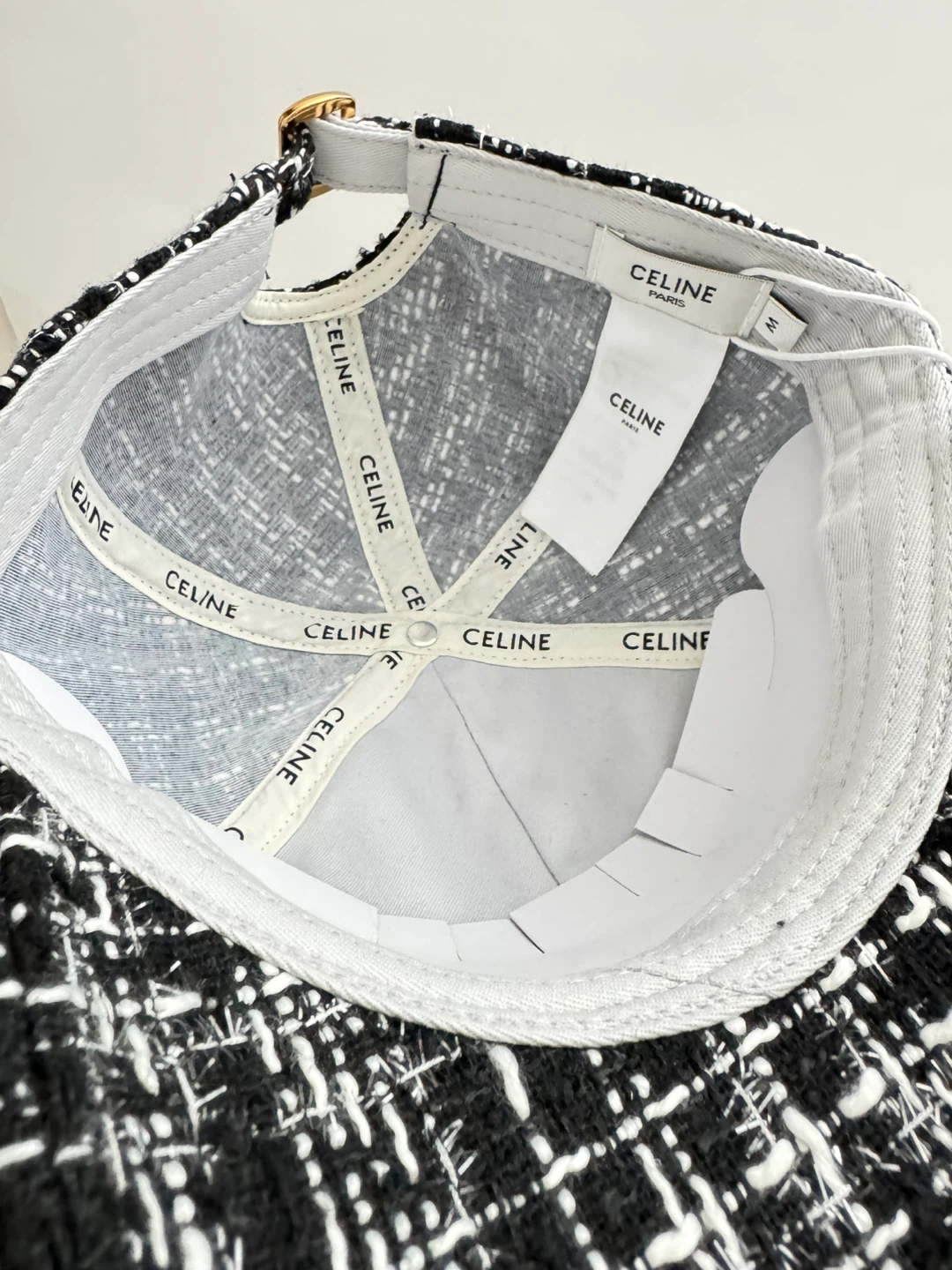 Inspired by Celine Black & White Tweed Baseball Cap - photo 5
