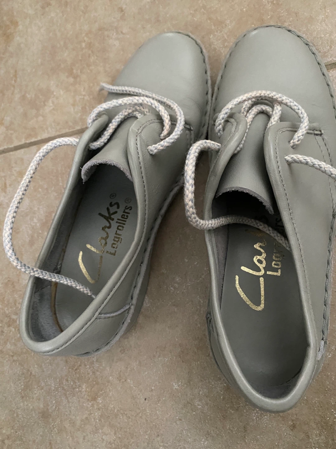 ⚽ Clarks Logrollers Grey Leather Shoes