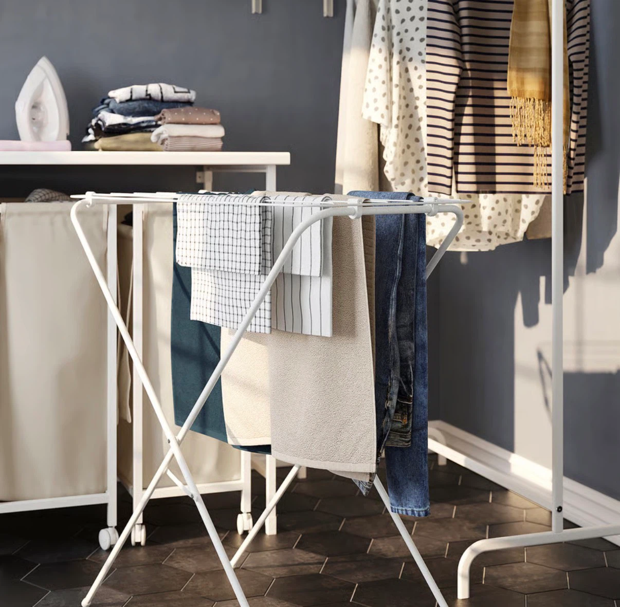 JÄLL Drying rack, indoor/outdoor, white - photo 3