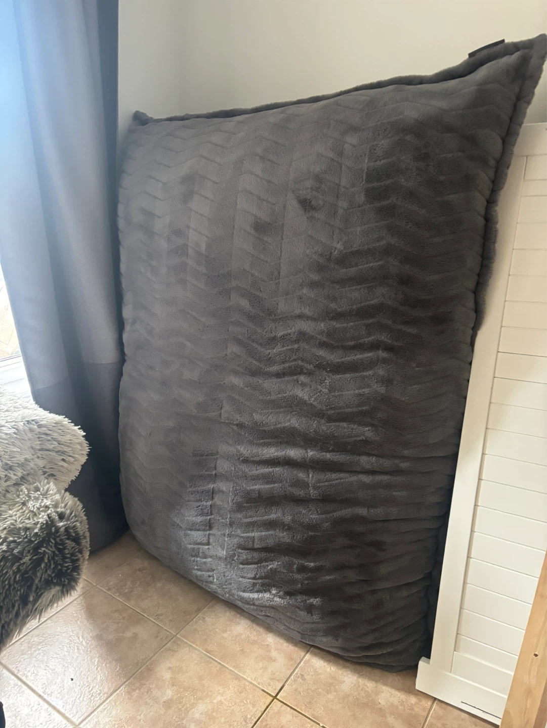 Large Grey Bean Bag Chair