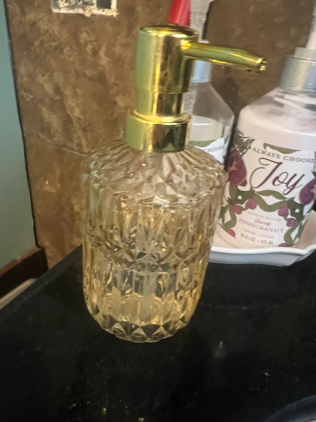 Glass Soap Dispenser with Gold Pump ⚽