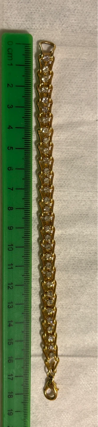 Gold-tone tennis bracelet with clear rhinestones⚽️ - photo 2