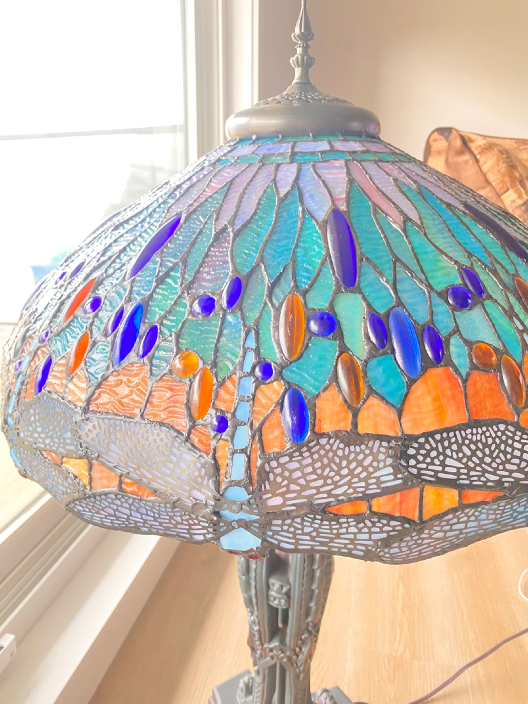 Tiffany Dragonfly stained glass Lamp - photo 2