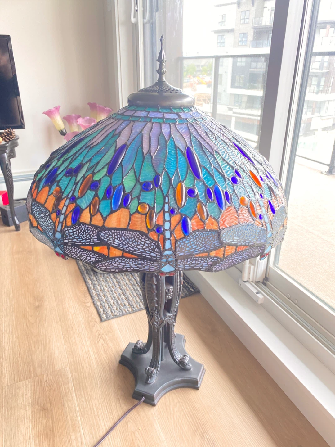 Tiffany Dragonfly stained glass Lamp - photo 4