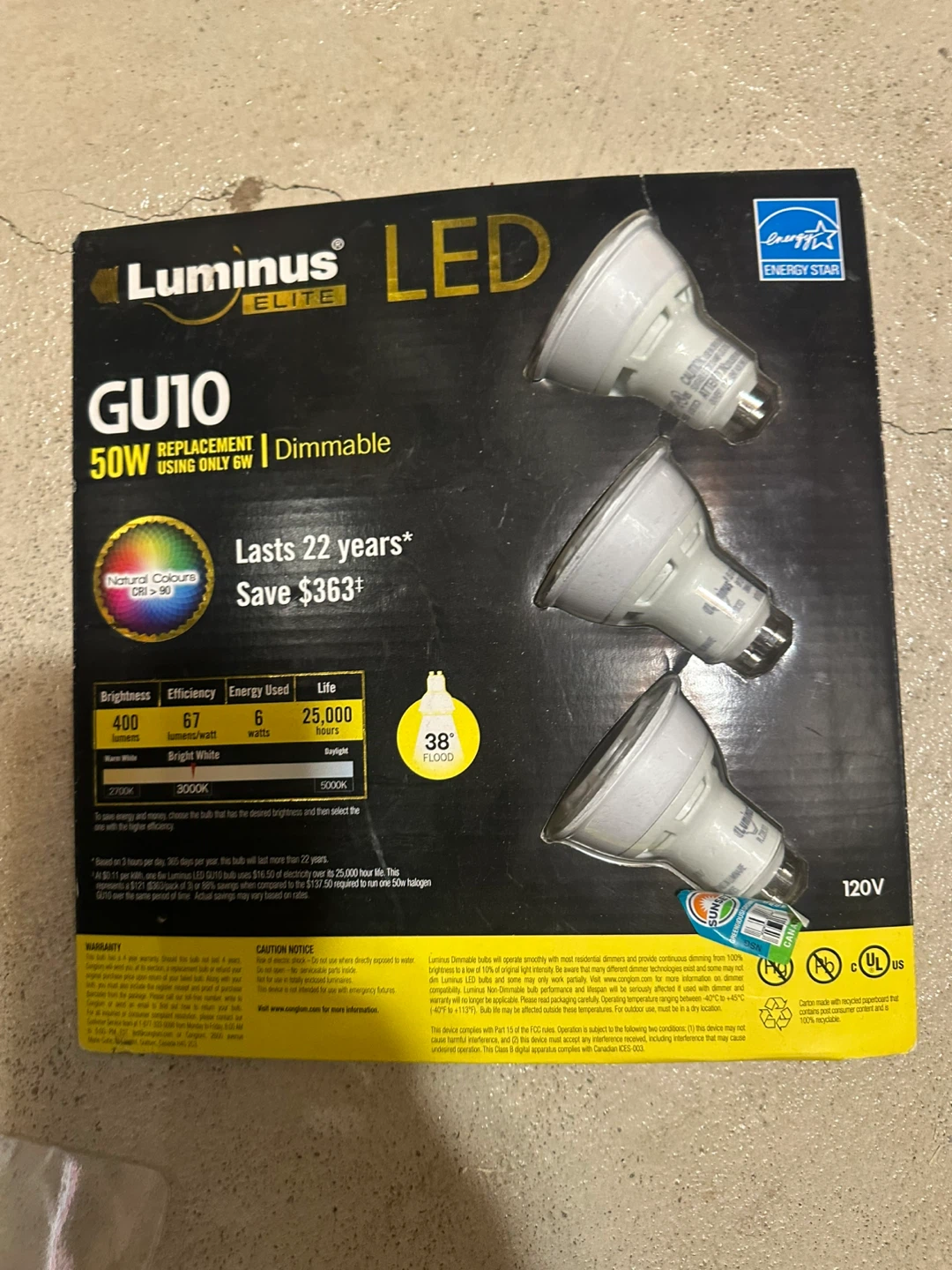 Luminus Elite GU10 LED Bulbs - 6W