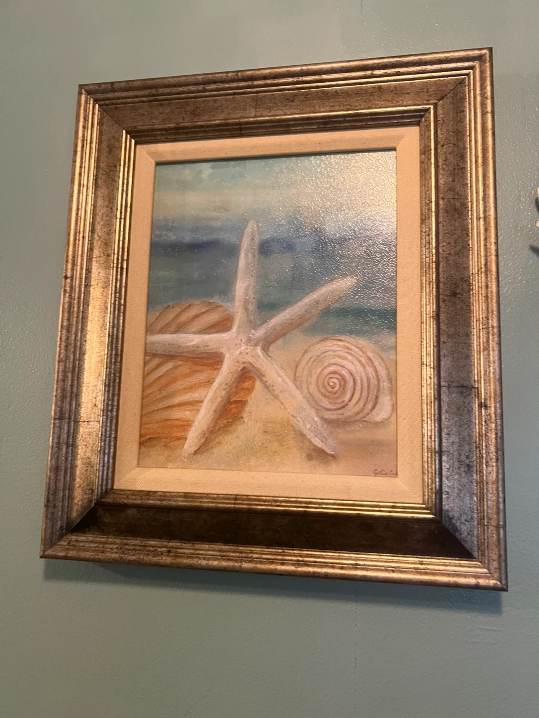 Framed Beach Scene Painting ⚽