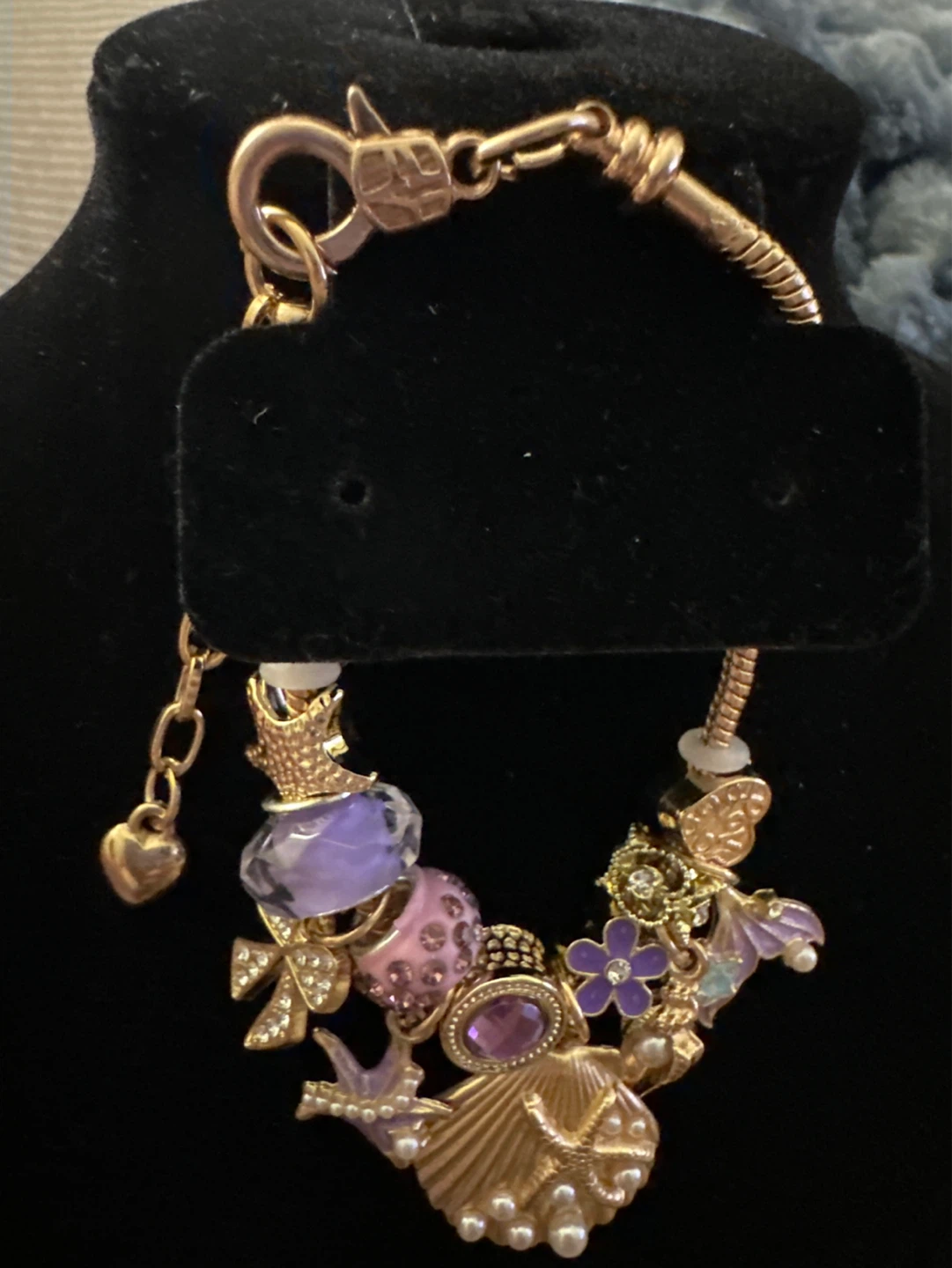 Charm Bracelet with Shells, Stars, and Butterflies