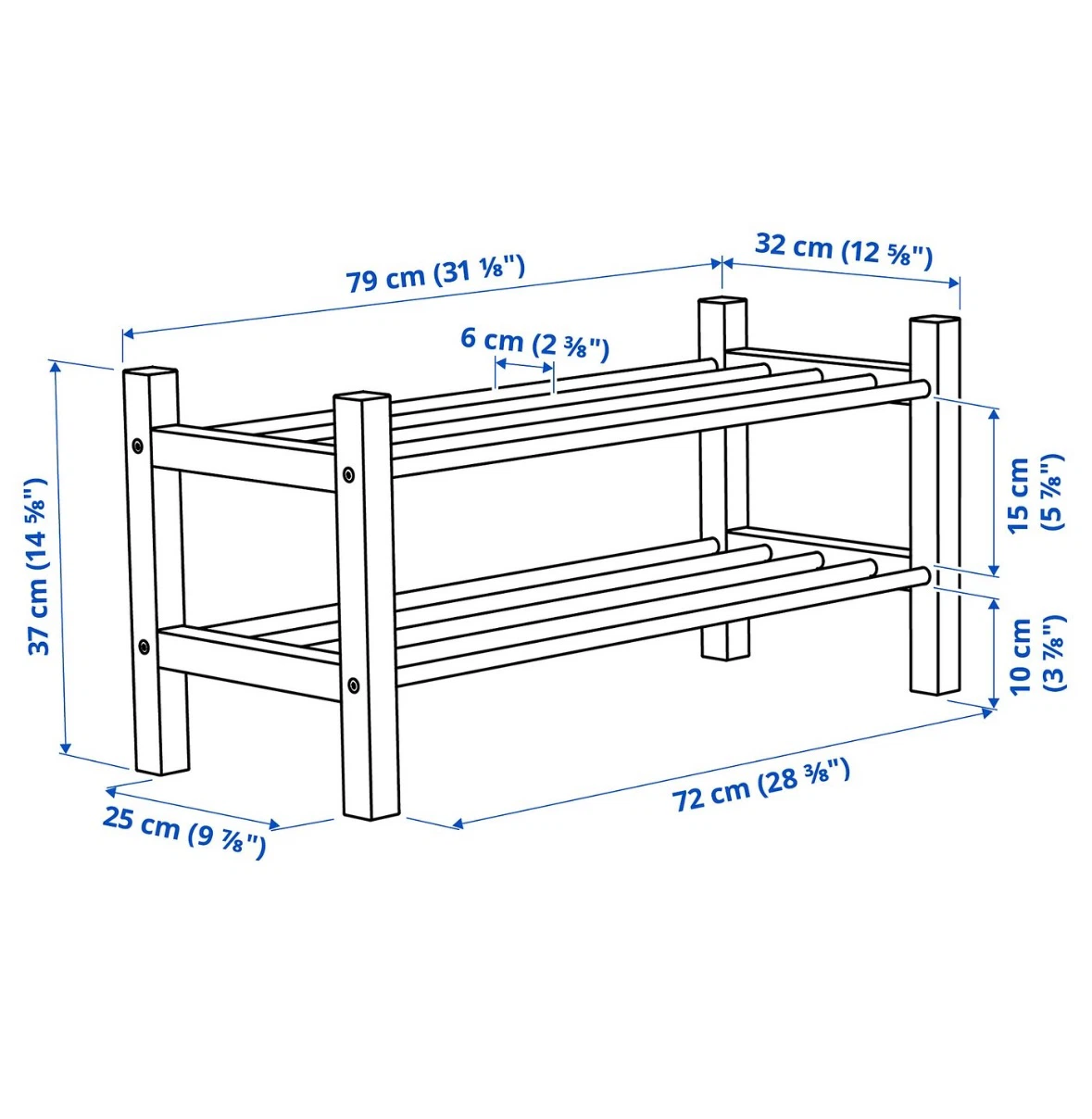 IKEA TJUSIG Shoe Rack White X 3 - photo 4