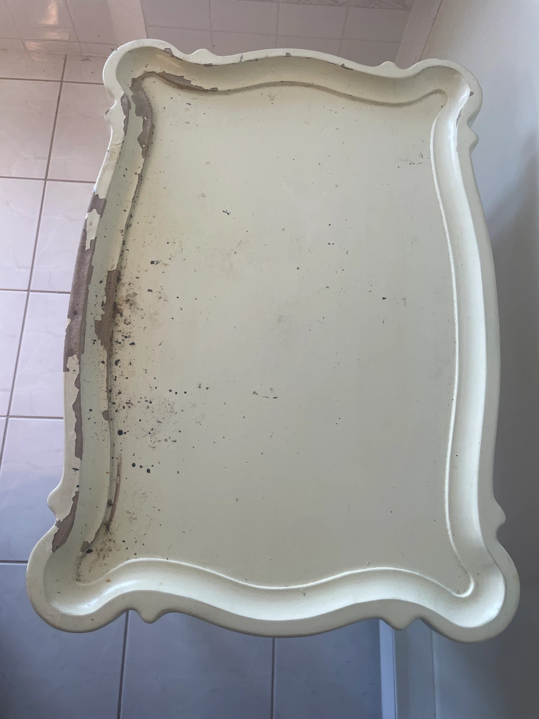 Cream Side Table with Drawer - photo 2