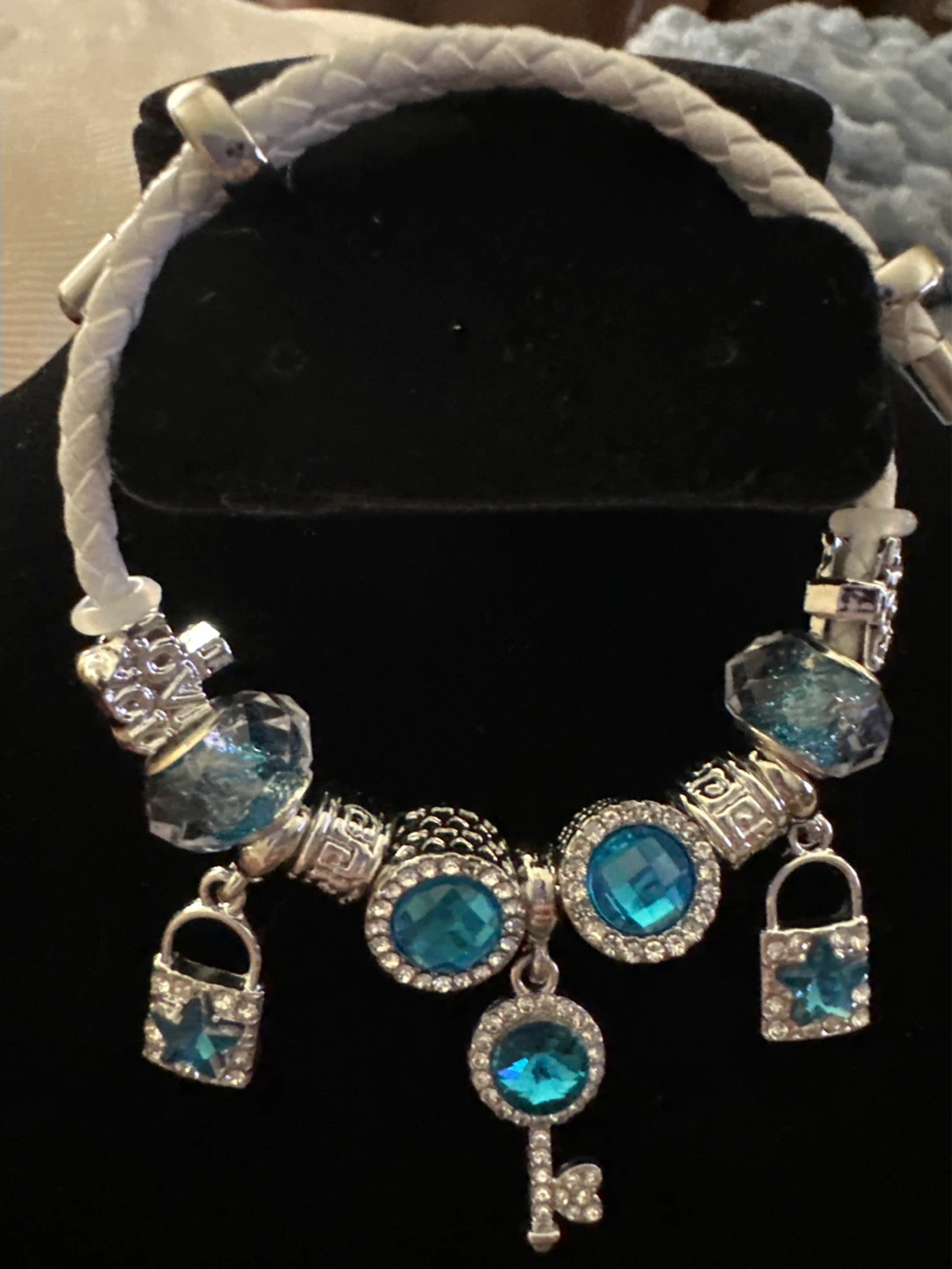 Charm Bracelet with Key and Lock Charms