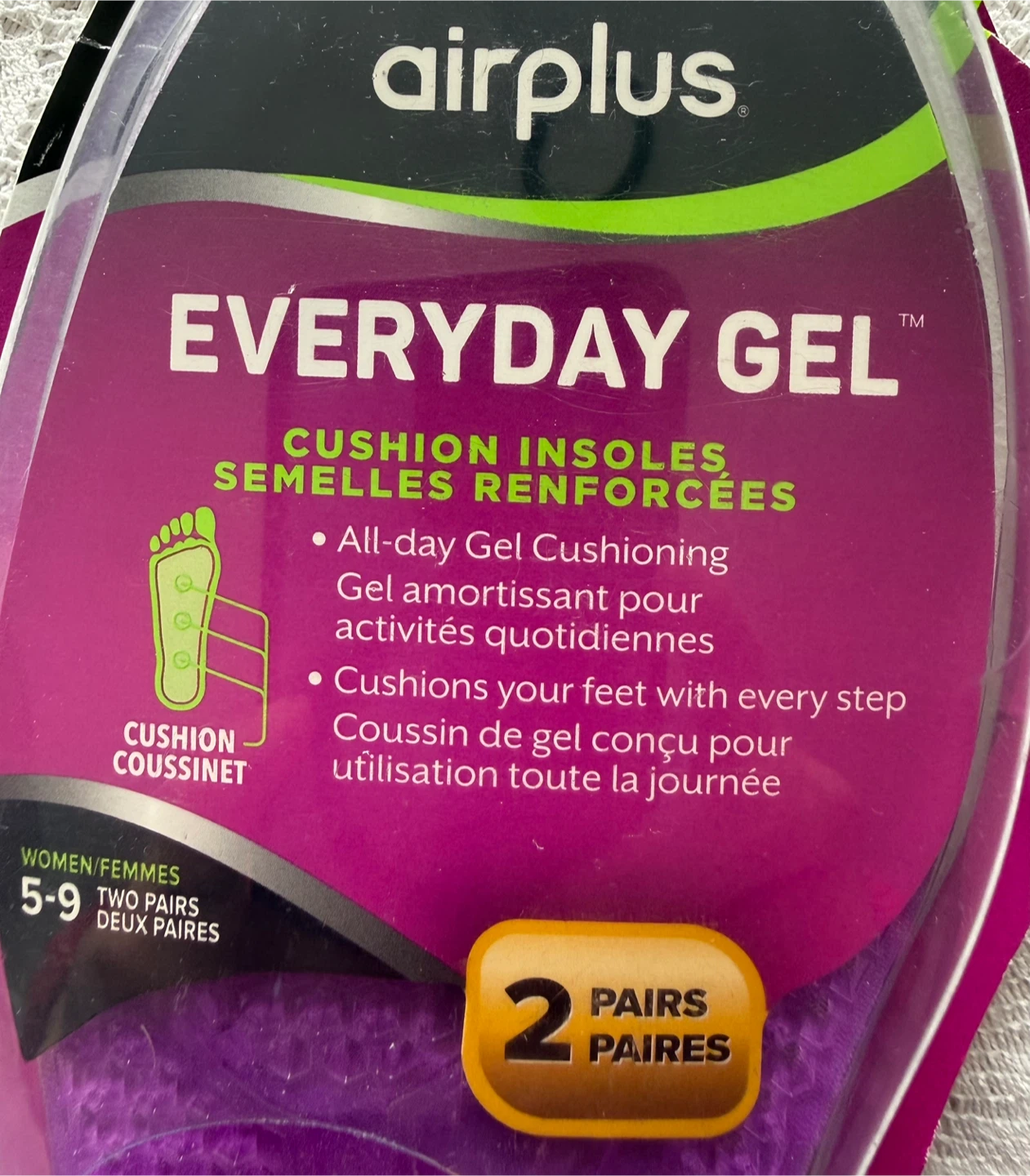 Women’s Gel Cushion Insoles – 1 Pair (Women's 5-9) 🆕