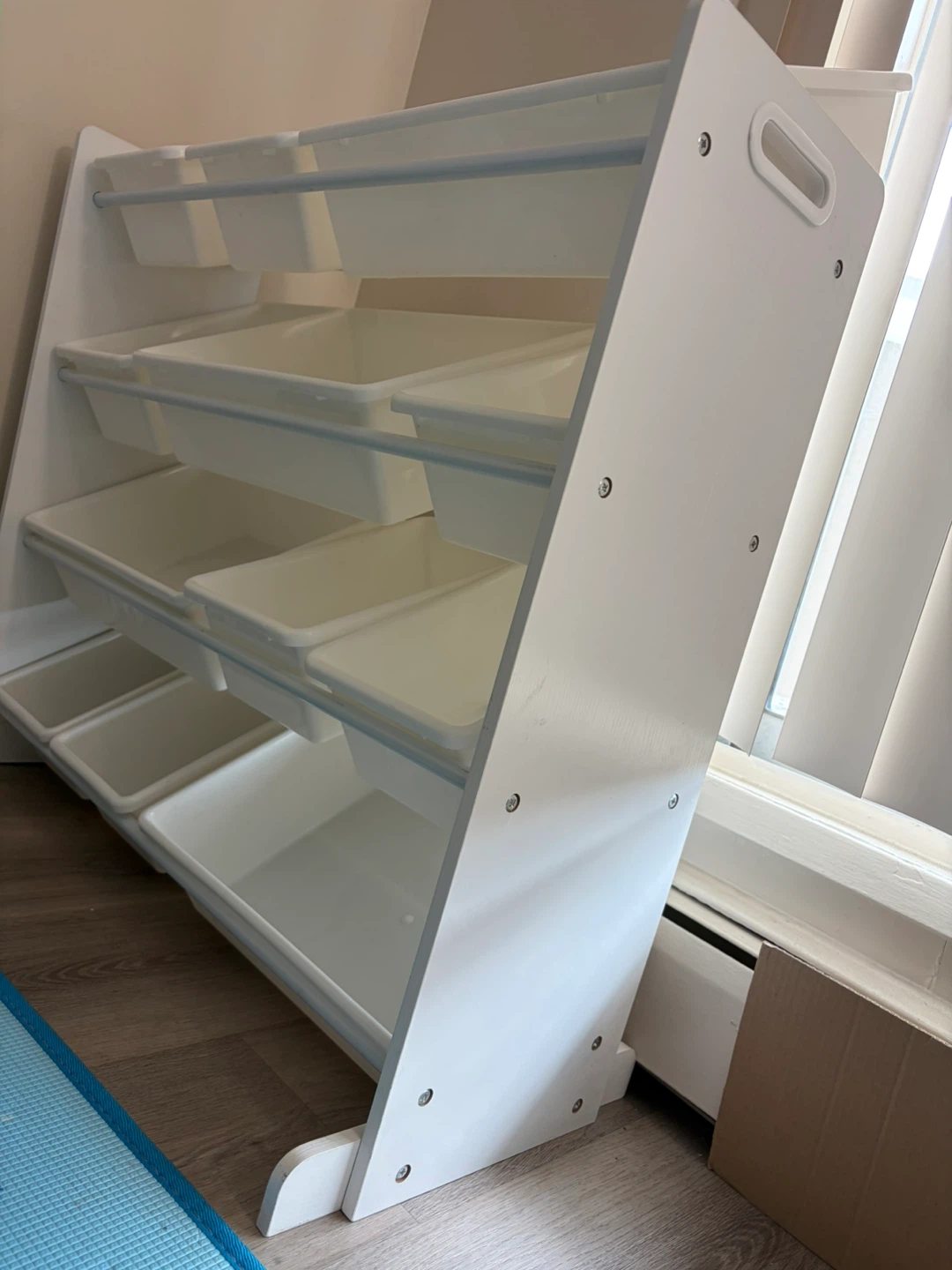 White Toy Organizer Storage Shelf with Bins ⚽️ - photo 4