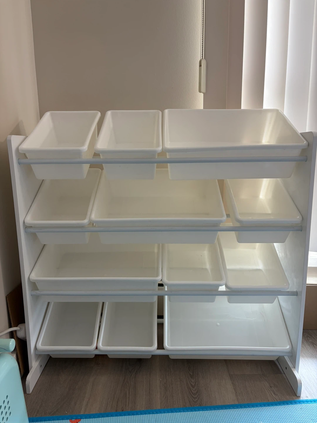 White Toy Organizer Storage Shelf with Bins ⚽️