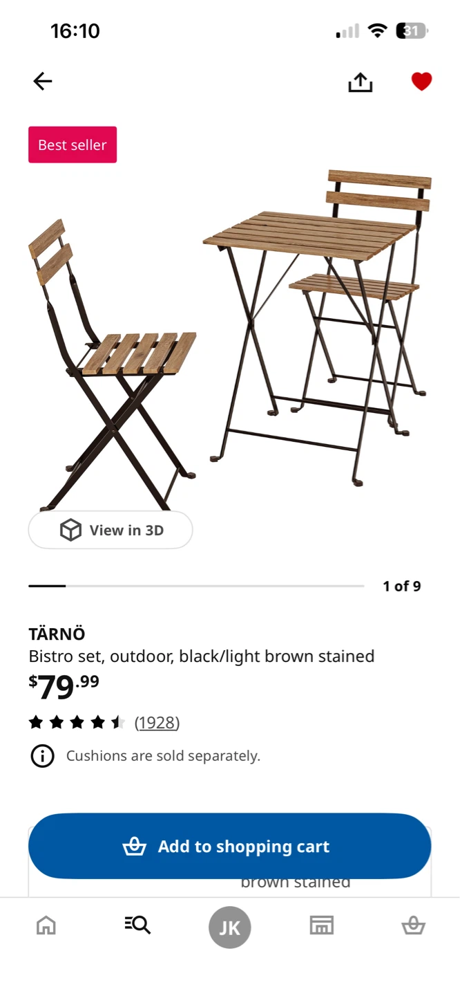 IKEA TÄRNÖ Bistro Set