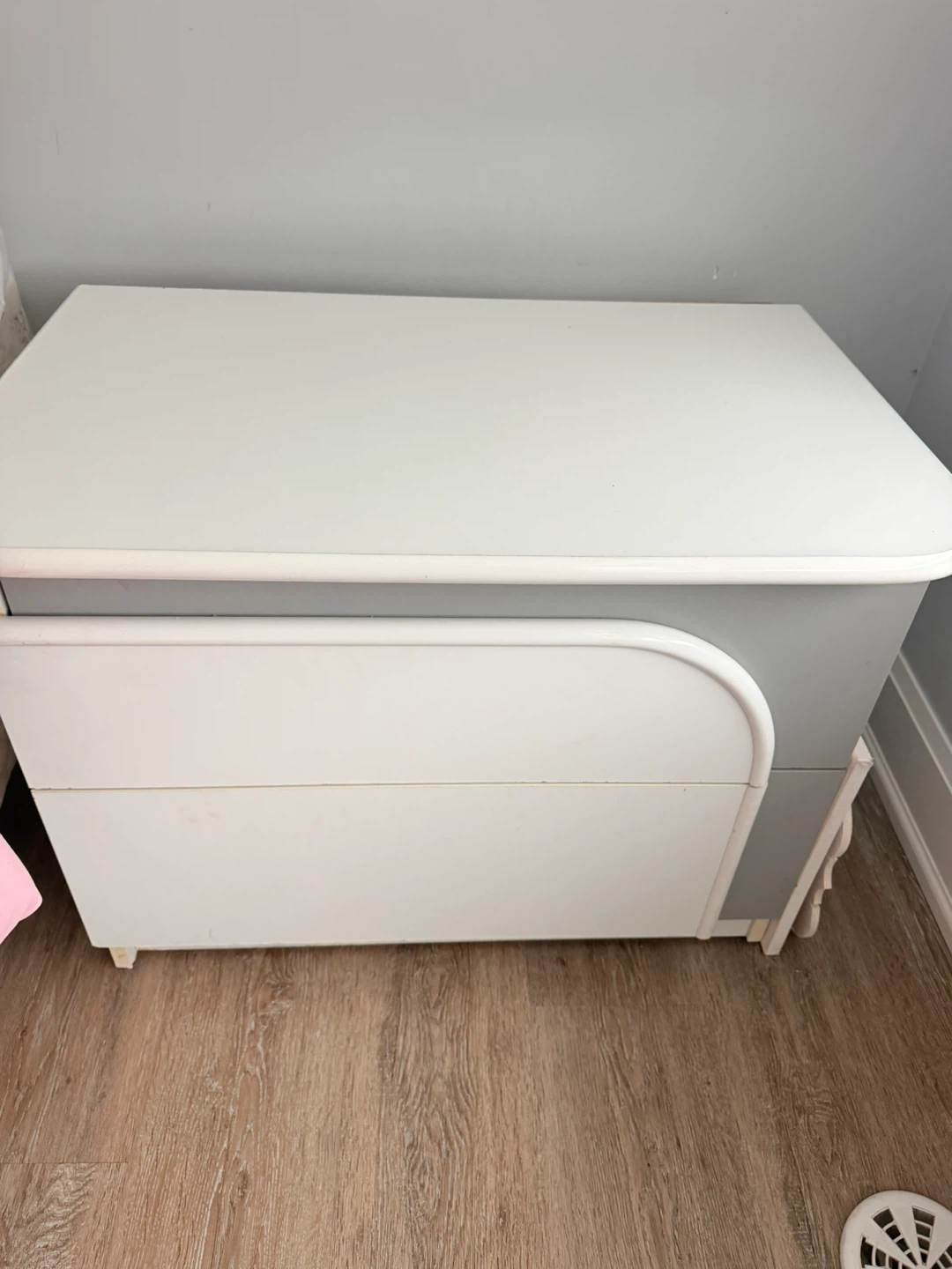 White and Grey 2-Drawer Nightstand - photo 2
