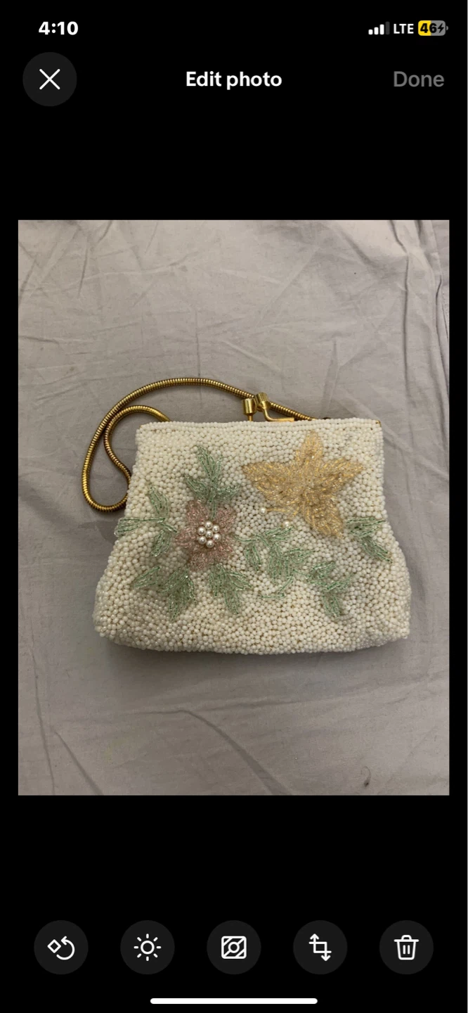 Antique Beaded Handbag with Floral Design - photo 4