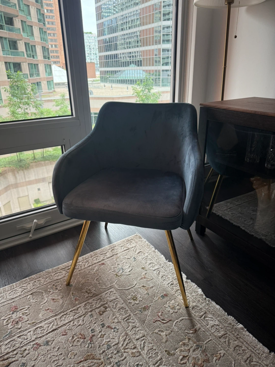 Blue Velvet Sofa chair