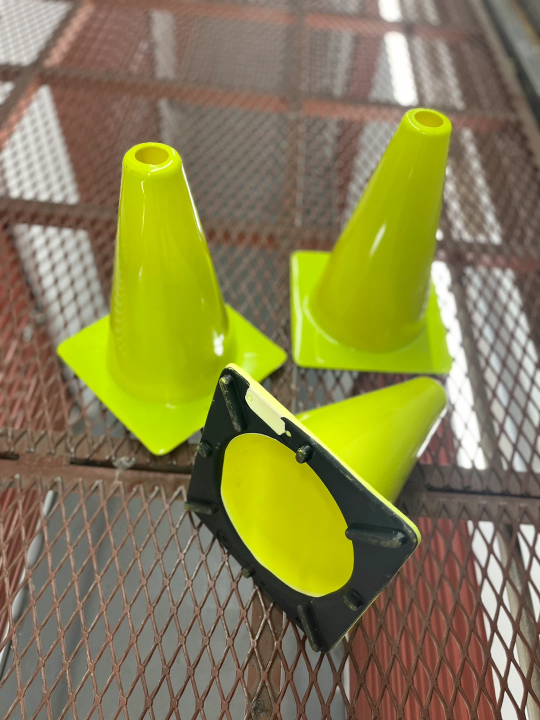 3 Yellow Traffic Cones