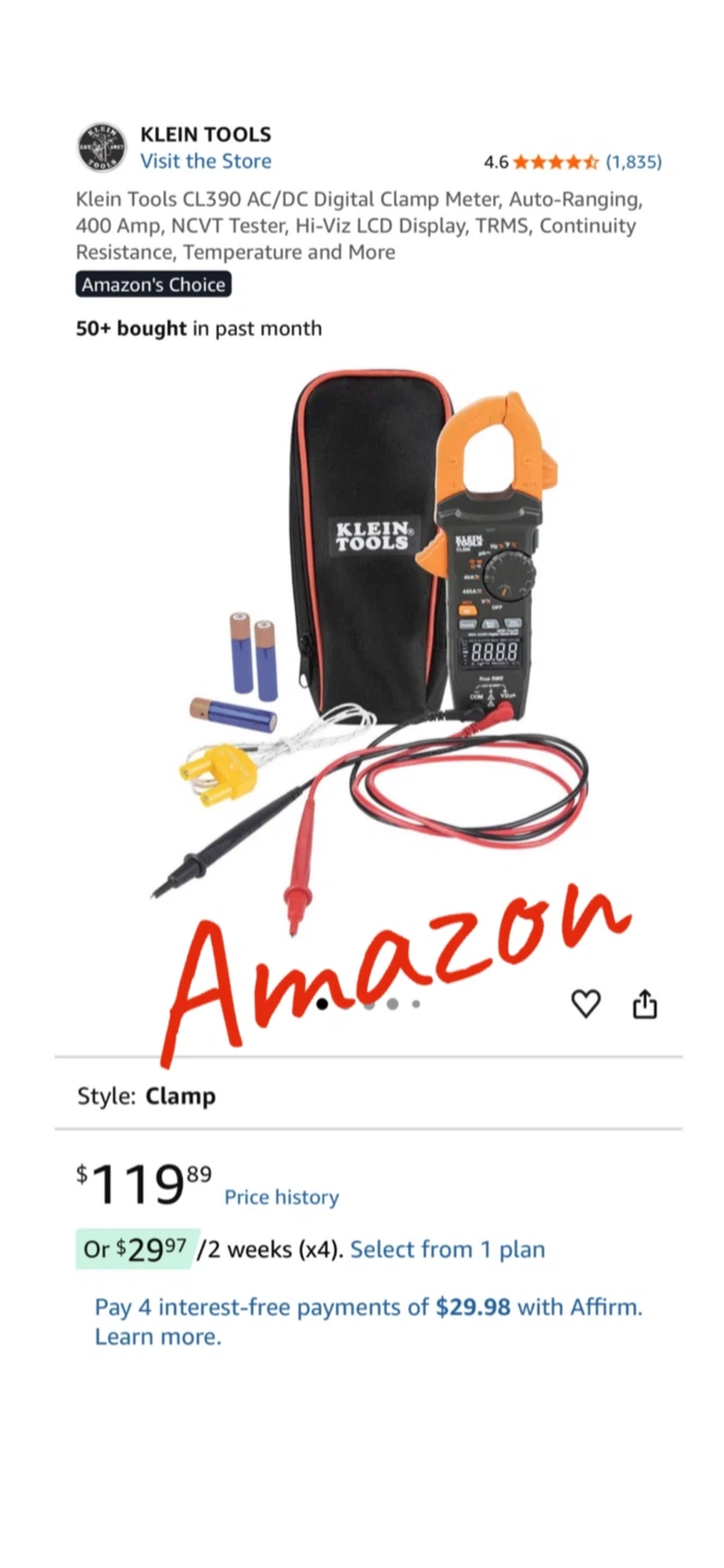 Klein Tools CL390 AC/DC Digital Clamp Meter - photo 4