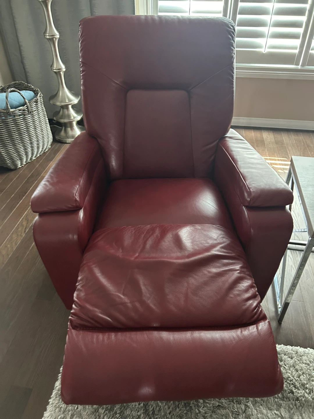 Red Leather Recliner Chair set of 2
