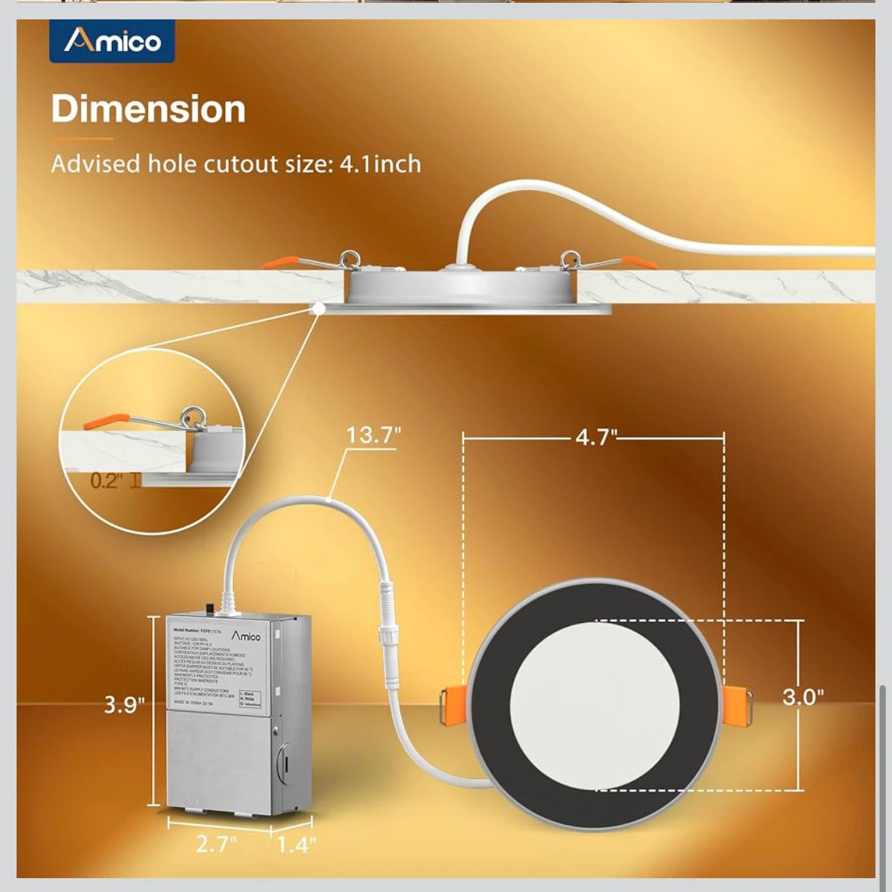 12 pack 5 CCT Recessed Pot Lights with Night Light ⚽ - photo 5