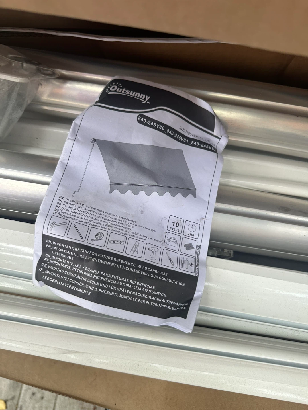 Outsunny Awning , retractable - photo 2