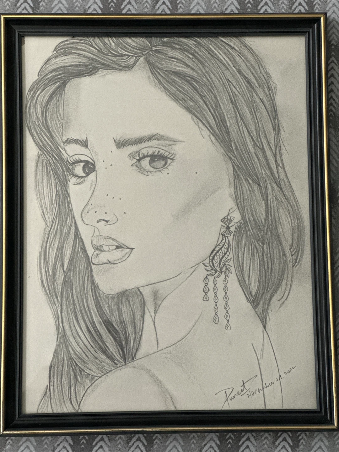 Framed Pencil Sketch - photo 2