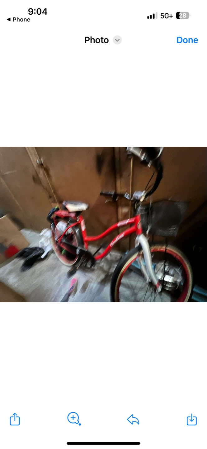 Red Bicycle with Basket cruiser mountain bike