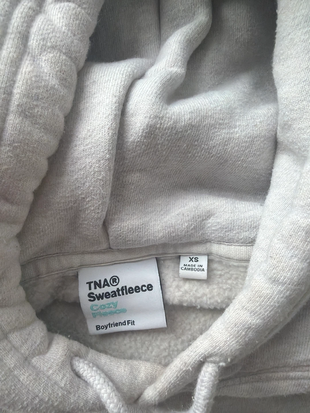 Aritzia TNA Cozy Fleece Boyfriend Hoodie (XS) – Heather Grey - photo 3
