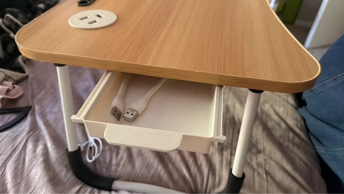 Foldable Laptop Bed Tray with USB Fan and Drawer - photo 4