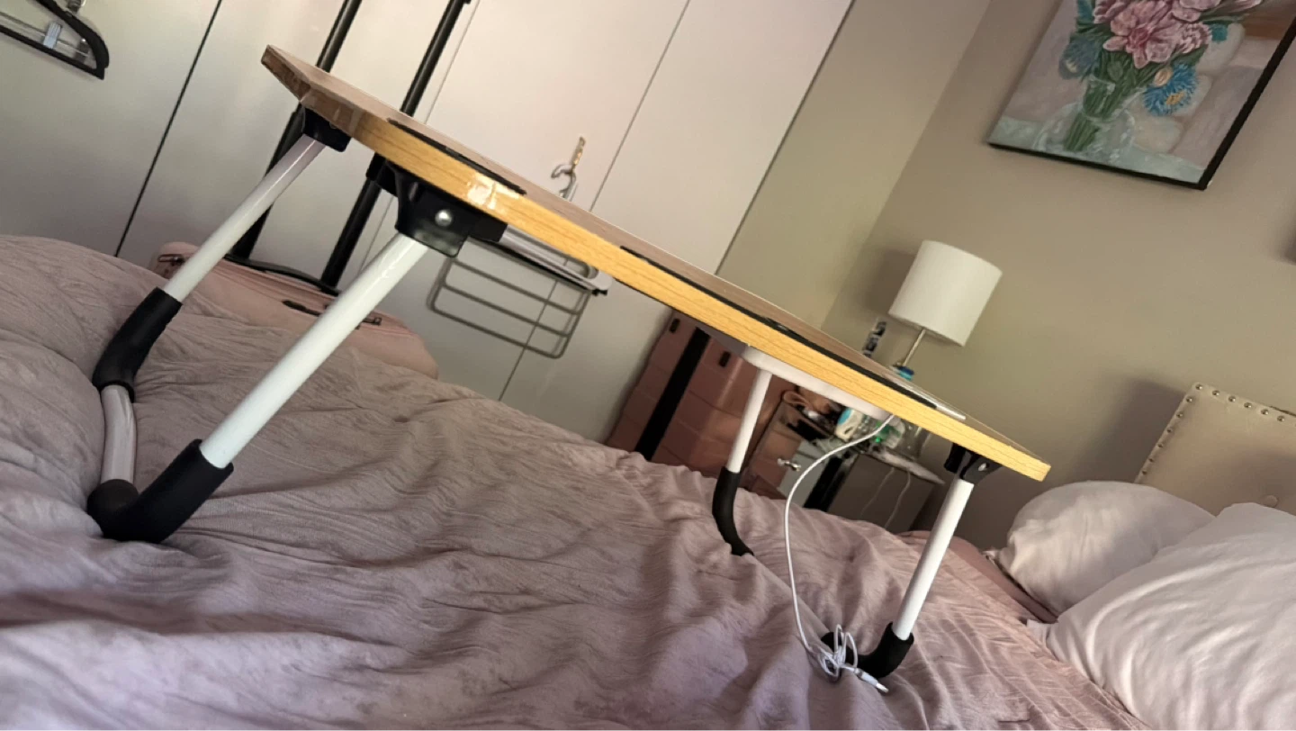Foldable Laptop Bed Tray with USB Fan and Drawer - photo 2