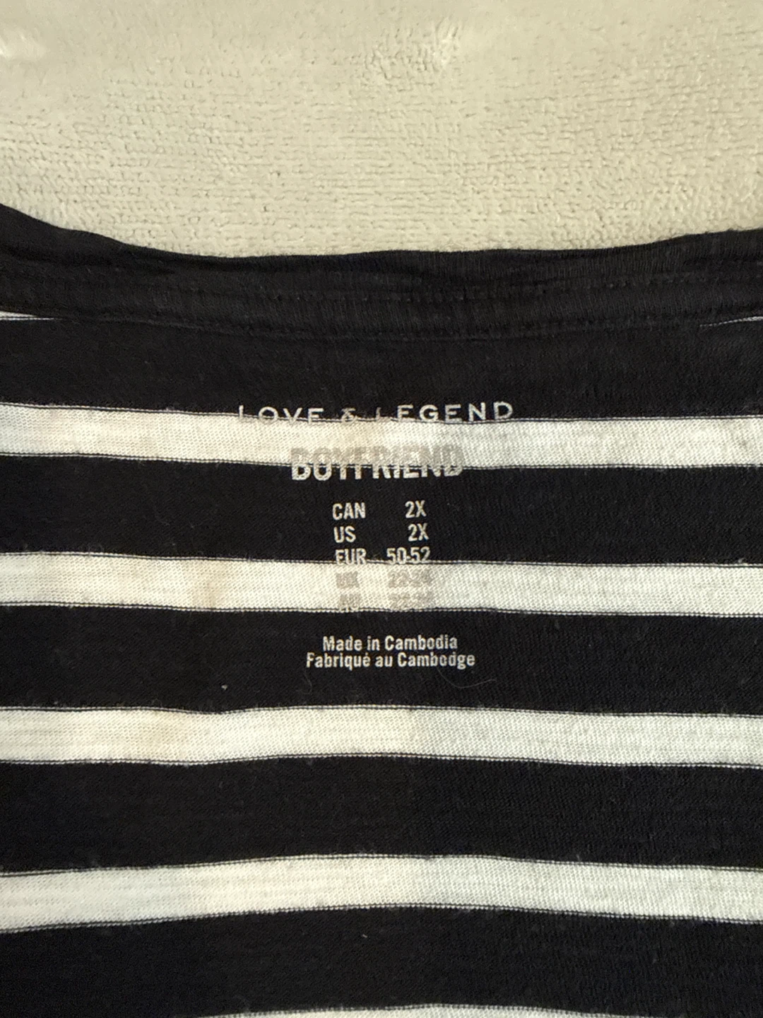 Love & Legend Striped Boyfriend T-Shirt - Size 2X - photo 2