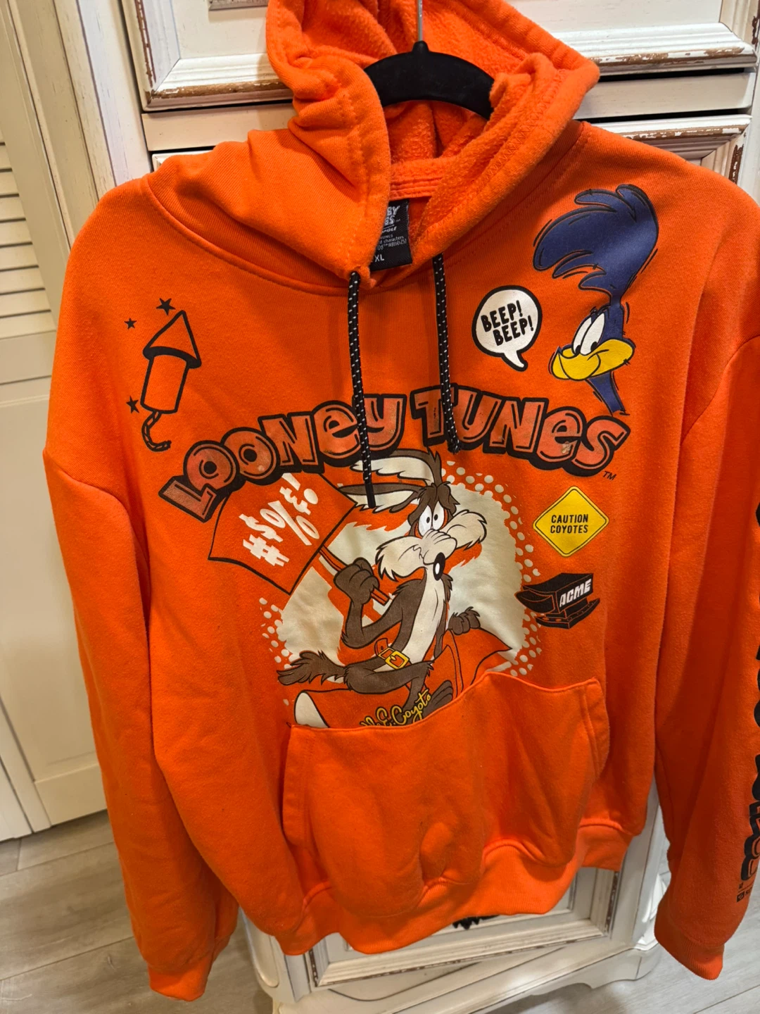 Southpole Looney Tunes Wile E. Coyote Orange Hoodie XL - photo 4