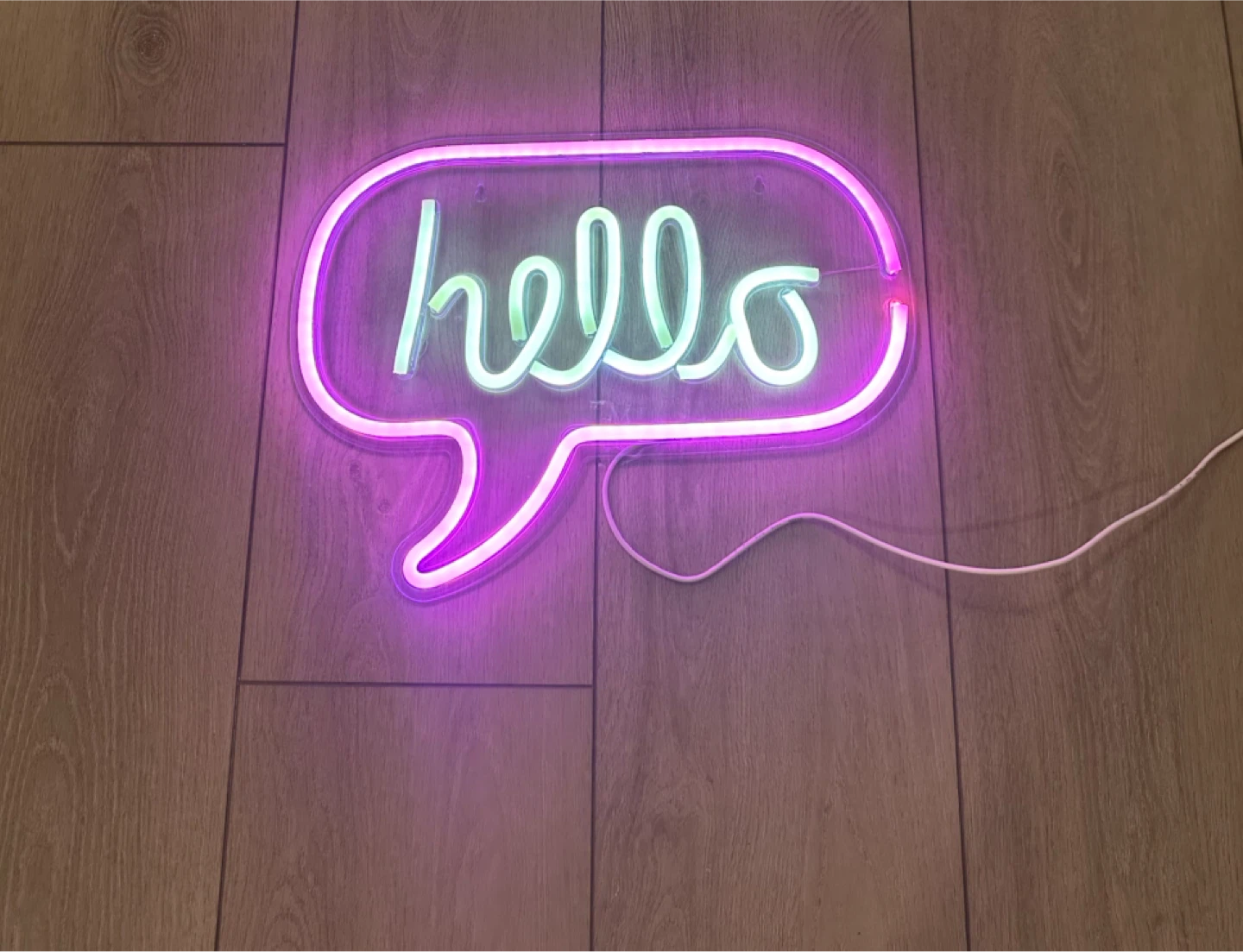 Neon "hello" Sign