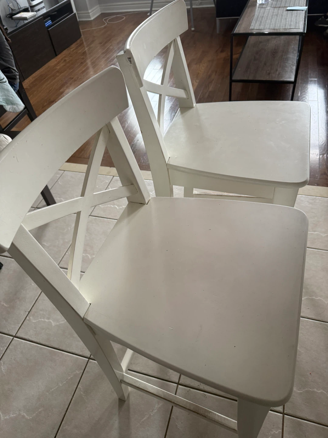 White Bar Stools - Set of 2