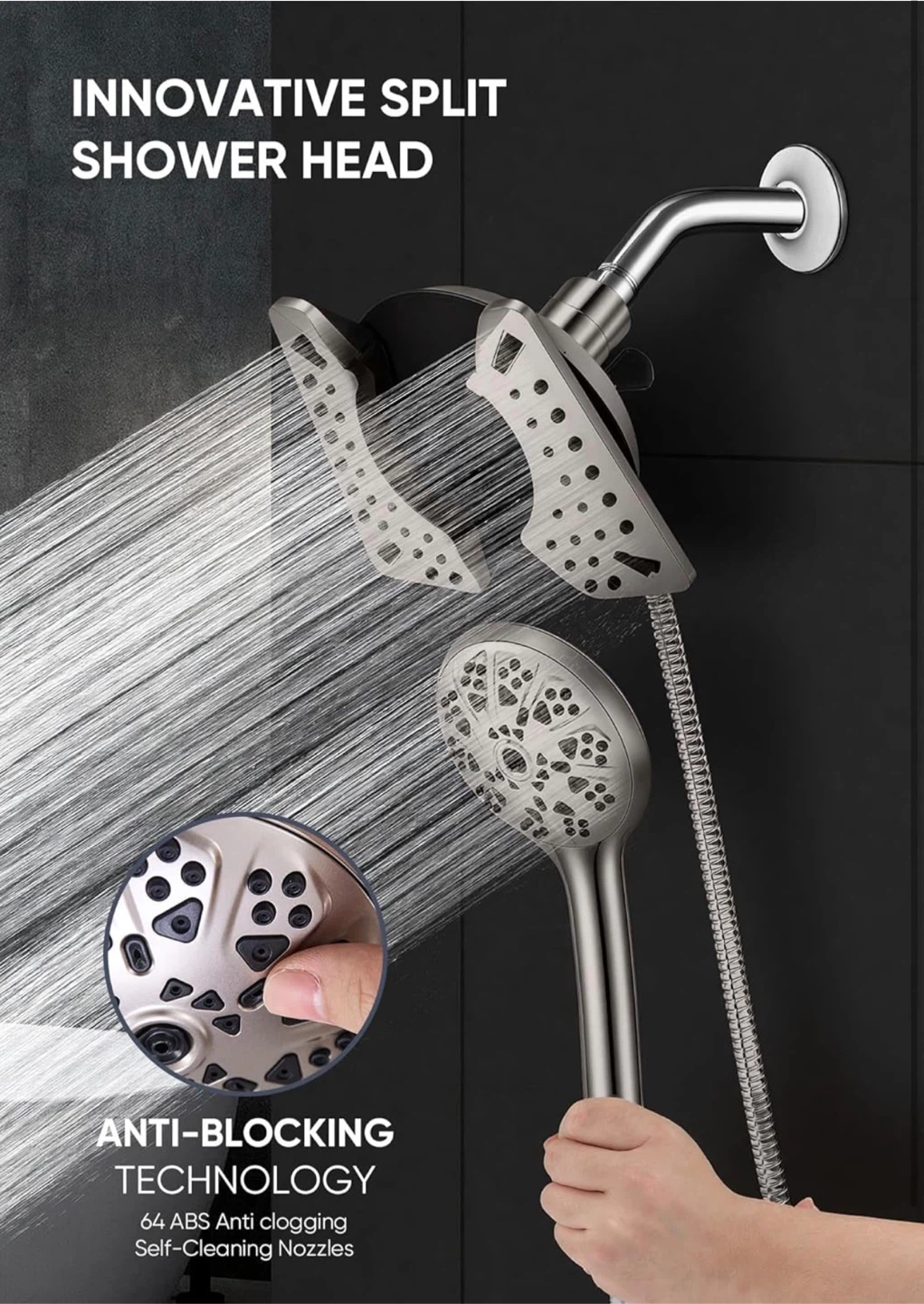 Handheld Shower Head with 9 Spray Settings ⚽ - photo 5