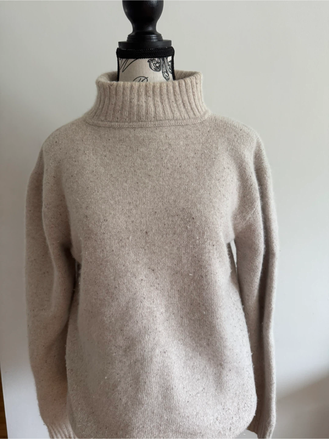 Women's Cream Turtleneck Sweater