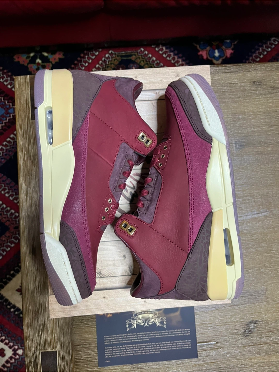 Nike Air Jordan 3 Retro OG PRM Burgundy “BIN23” Size 8