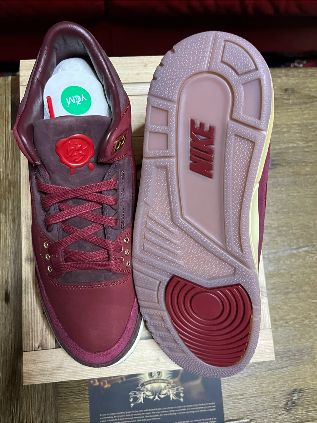 Nike Air Jordan 3 Retro OG PRM Burgundy “BIN23” Size 8 - photo 2