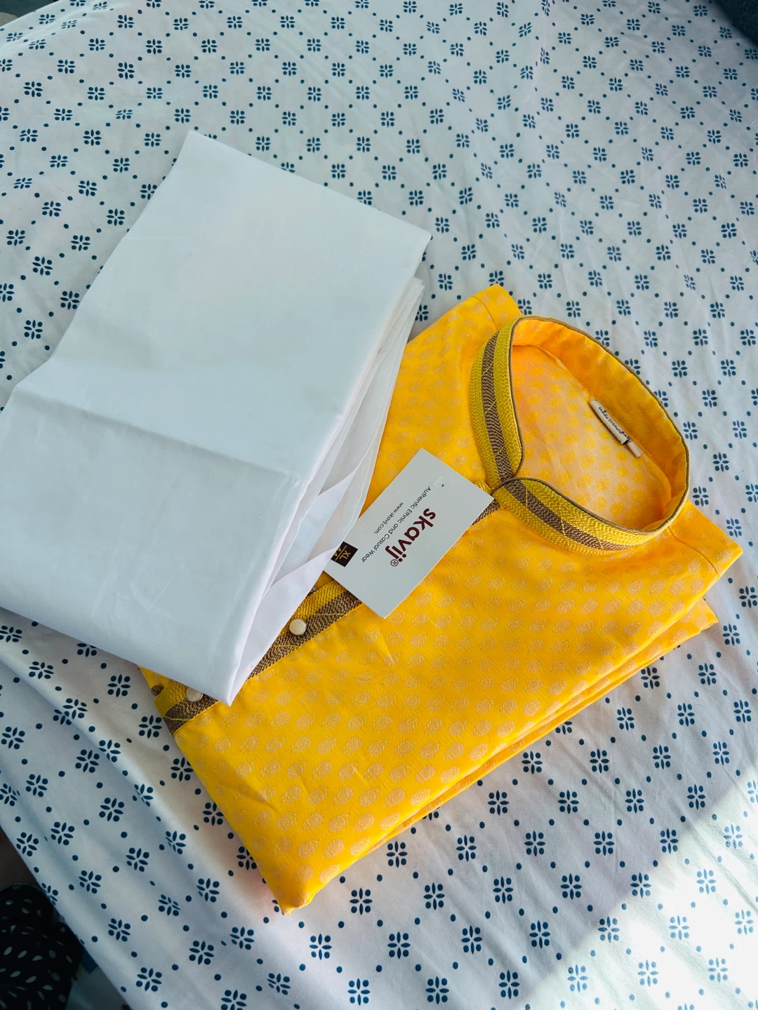 Yellow Men Kurta Set XL ⚽️